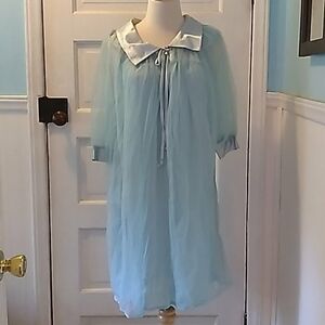 Vintage 1960s two piece blue ladies gown set
